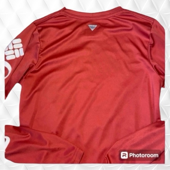 Columbia Girls Omni Shade Shirt Size 10/12 M  Mango Long Sleeve Sun Protection - Picture 2 of 5